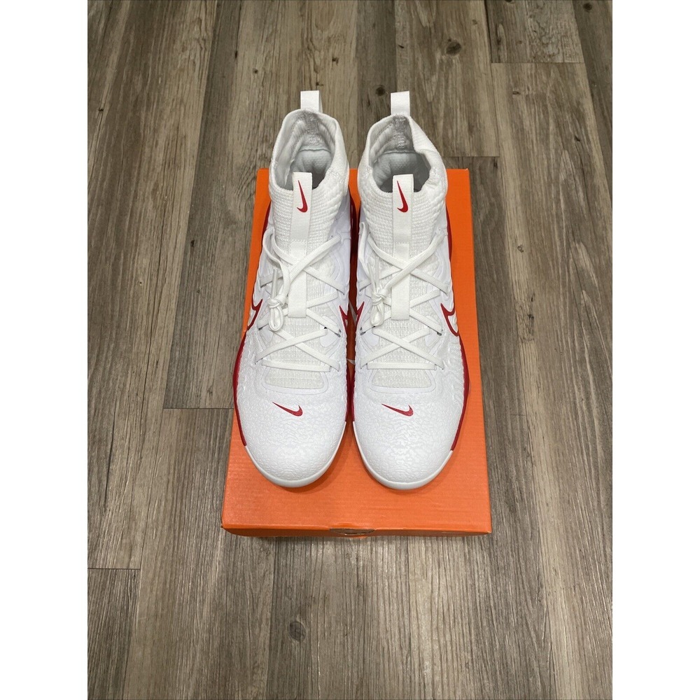 Nike Alpha Huarache NXT MCS Baseball Cleats White Red DJ6519-104 Men's Size 12